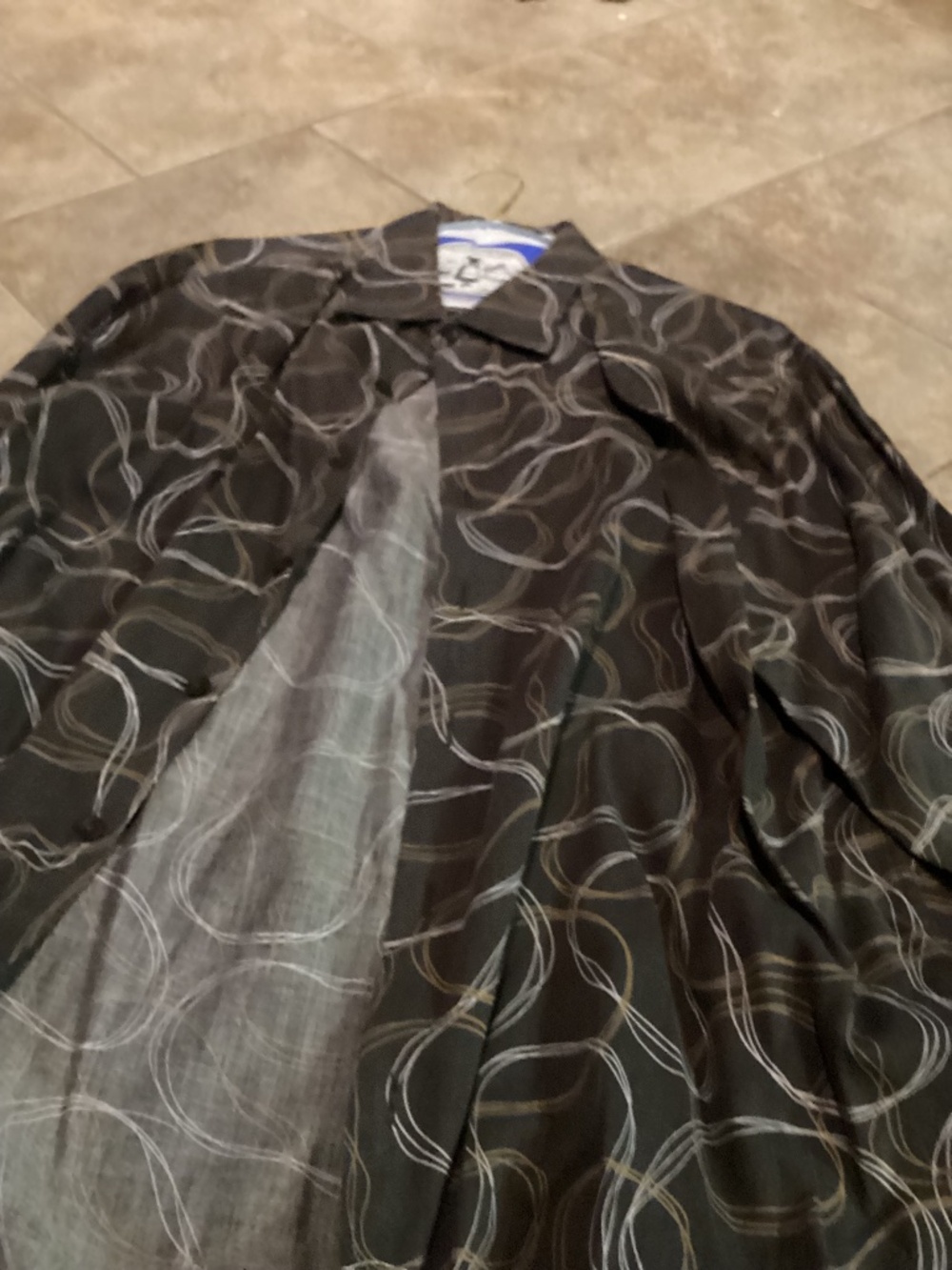 Perry Ellis abstract swirl print button-down dress shirt xl